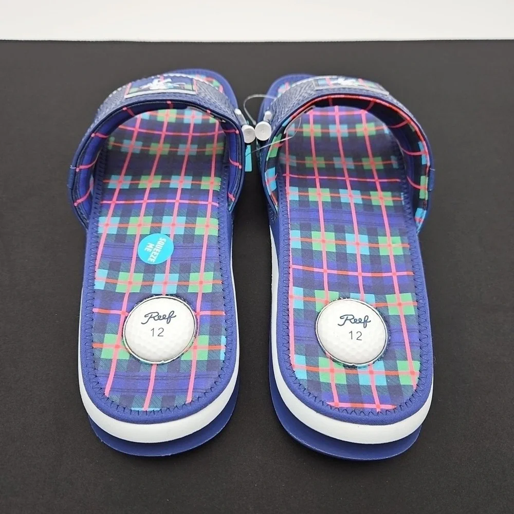 Reef Mulligan Slides Scottish‎ Waters 2 Men's Size 12 New Limited Drop